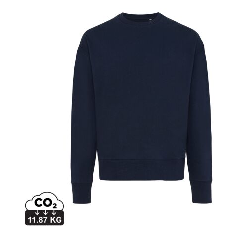 Iqoniq Kruger Relax-Rundhals-Sweater aus recycelt. Baumwolle navy blau | XXL | ohne Werbeanbringung | Nicht verfügbar | Nicht verfügbar | Nicht verfügbar