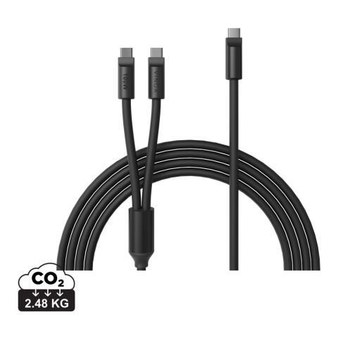 VINGA Baltimore Silikon-Multiladekabel, Type-C to 2x Type-C schwarz