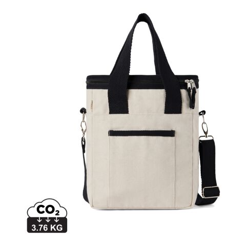 VINGA Volonne AWARE™ Kühltasche aus recyceltem Canvas off white-schwarz | ohne Werbeanbringung | Nicht verfügbar | Nicht verfügbar