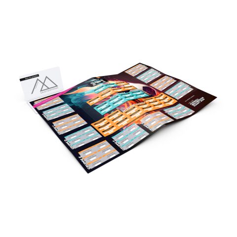 WM-Card RECYCLING Spielplan Fußball-WM 2026 ausfaltbar mit Umschlag 100 × 72 mm | ohne Werbeanbringung | ohne Werbeanbringung | Feuerball