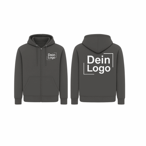 Zip Hoodie in Sonderfarbe PMS Wunschfarbe | M | ohne Werbeanbringung | ohne Werbeanbringung | ohne Werbeanbringung | Weiß | Weiß | Schwarz