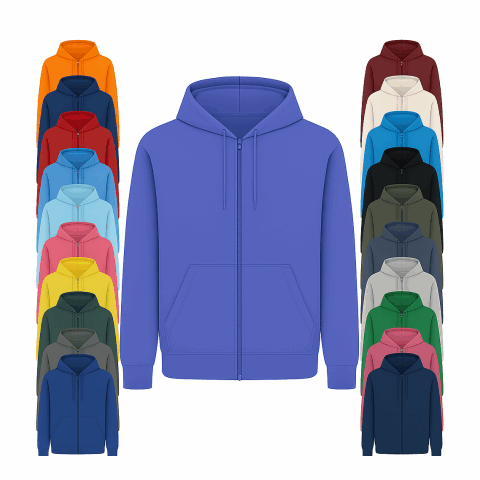 Zip Hoodie in Sonderfarbe