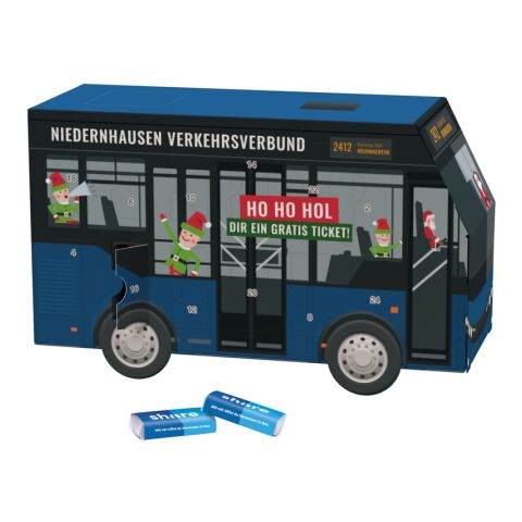 Adventskalender Bus ohne Werbeanbringung | 24 share Schokotäfelchen