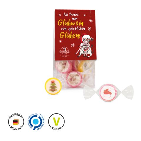 Candy Bag Weihnachts-Motiv-Bonbons weiß | ohne Werbeanbringung