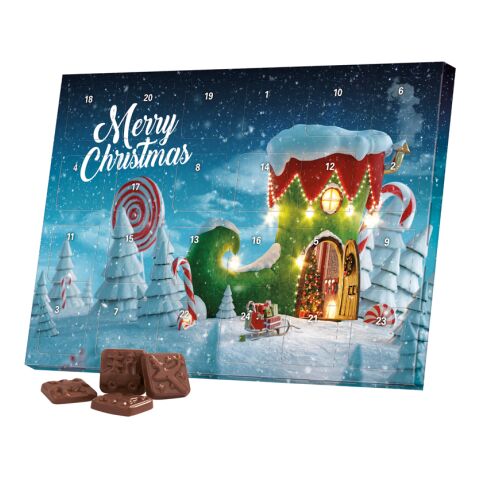 Classic Tisch Adventskalender ohne Werbeanbringung | 24 Vollmilch Schokotäfelchen