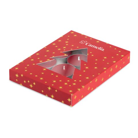 Teelichter-Set Zimtduft rot