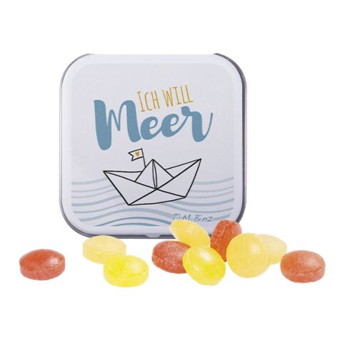 Dose quadratisch ohne Werbeanbringung | Mini Bonbons Fruchtmix