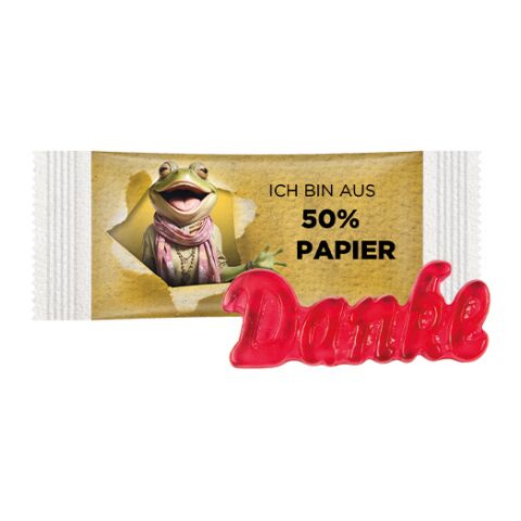 Fruchtgummi, Danke weiß | 4c Euroskala - Folie | Folie mit 50% Papier