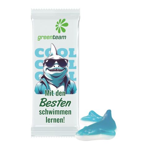 Fruchtgummi 1er Hai weiß | ohne Werbeanbringung | Kompostierbare Folie