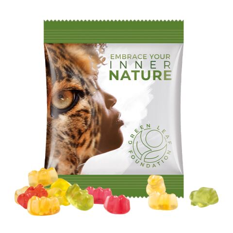Minitüte 10g, Fruchtgummi Standardformen weiß | ohne Werbeanbringung | Folie
