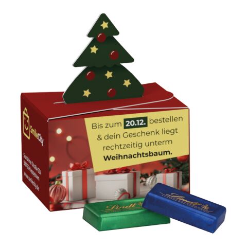 Geschenkbox Mini Weihnachten ohne Werbeanbringung | 4 Lindt Schokotäfelchen