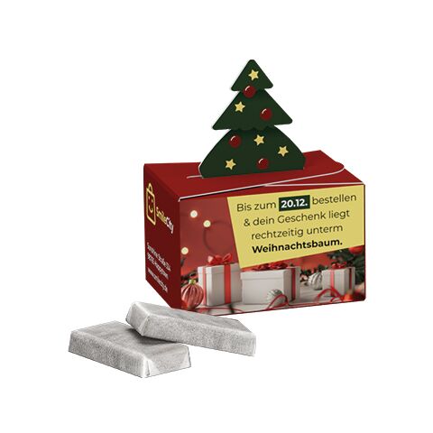 Geschenkbox Mini, Weihnachten ohne Werbeanbringung | 5 Alpenmilch Schokotäfelchen