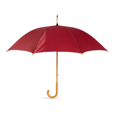 Regenschirm mit Holzgriff 190T Polyester bordeaux | ohne Werbeanbringung | Nicht verfügbar | Nicht verfügbar | Nicht verfügbar