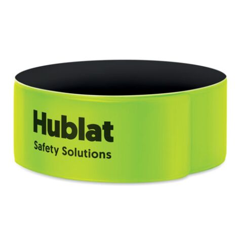 Werbeartikel Snap-Reflektorband mit Samtrückseite – gelb – mit Logo bedruckt