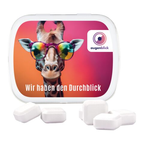 Klappdose weiß | ohne Werbeanbringung | Traubenzuckerquadrate
