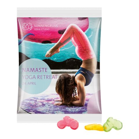Maxitüte 50 g Trolli Fruchtgummi Standardformen weiß | ohne Werbeanbringung | Fahrrad | Folie, weiß