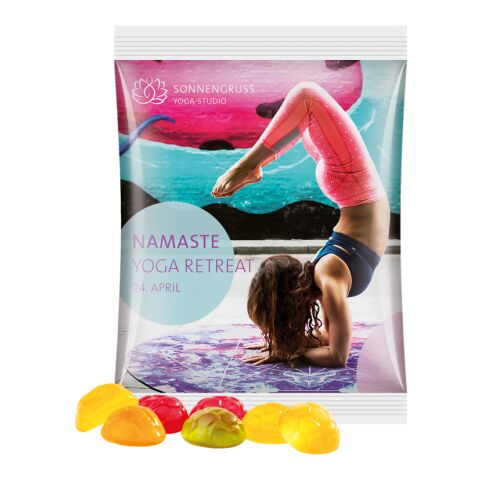 Maxitüte 50 g Trolli Fruchtgummi Standardformen weiß | 4c Euroskala - Folie | Fußbälle | Folie, weiß