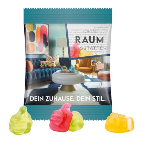Minitüte 10 g Trolli Fruchtgummi Standardformen transparent | ohne Werbeanbringung | Daumen | Folie