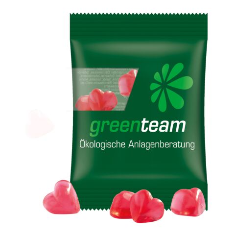 Minitüte 15 g Trolli Fruchtgummi Standardformen transparent | ohne Werbeanbringung | Herz rot | Kompostierbare Folie