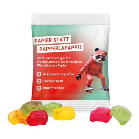 Minitüte 15 g Trolli Fruchtgummi Standardformen weiß | ohne Werbeanbringung | Auto-Mischung | Recyclingfähiges Papier