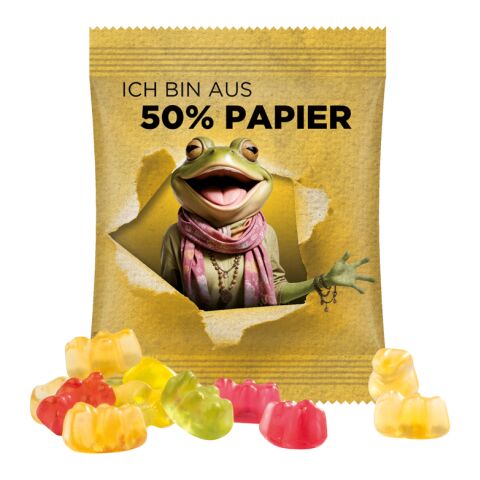 Minitüte 10 g Trolli Fruchtgummi Standardformen weiß | ohne Werbeanbringung | Trolli Premium Bärchen | Folie mit 50 % Papieranteil