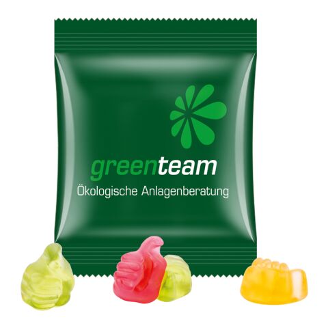 Minitüte 10 g Trolli Fruchtgummi Standardformen weiß | ohne Werbeanbringung | Daumen | Kompostierbare Folie