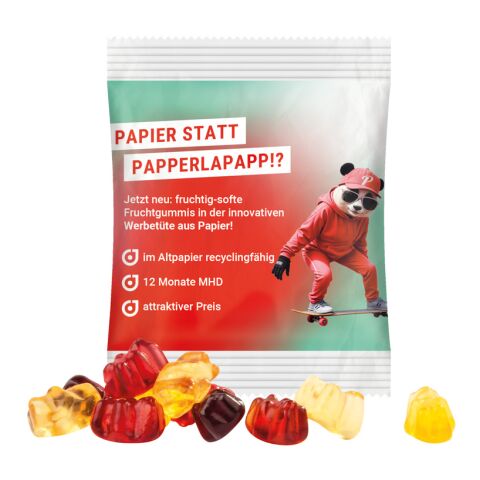 Minitüte 15 g Trolli 30% Fruchtsaft Bärchen weiß | ohne Werbeanbringung | Recyclingfähiges Papier
