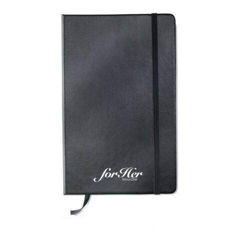 Werbeartikel DIN A5 Notizbuch mit softem PU Cover – schwarz – mit Logo bedruckt