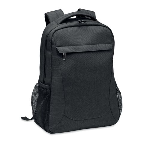 Laptop-Rucksack 600D RPET mit Reißverschluss schwarz | ohne Werbeanbringung | Nicht verfügbar | Nicht verfügbar | Nicht verfügbar