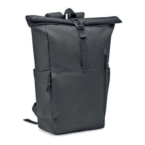 Rolltop-Rucksack 300D RPET schwarz | ohne Werbeanbringung | Nicht verfügbar | Nicht verfügbar | Nicht verfügbar