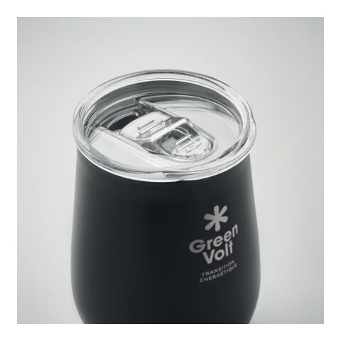 Becher recycelter Edelstahl mit Schiebedeckel schwarz | ohne Werbeanbringung | Nicht verfügbar | Nicht verfügbar | Nicht verfügbar