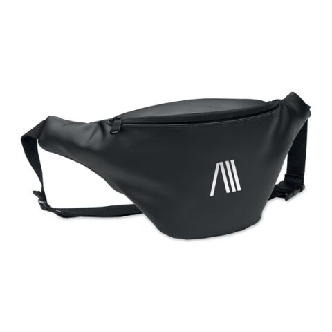Werbeartikel Gürteltasche PU – schwarz – mit Logo bedruckt