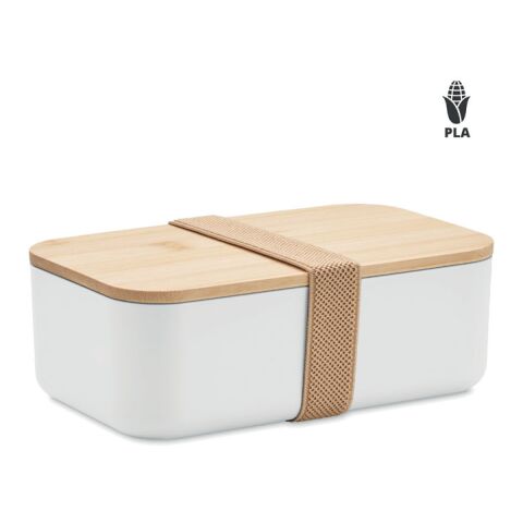 Werbeartikel Lunchbox PLA Mais 1000 ml – weiß – mit Logo bedruckt