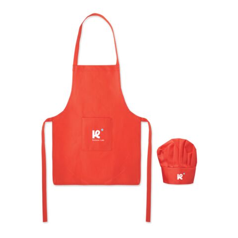 Werbeartikel Küchen-Set für Kinder – rot – mit Logo bedruckt