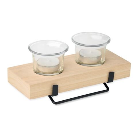 Teelichthalter-Set holzfarben
