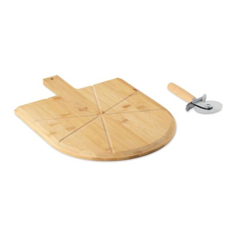 Pizza-Set Bambus holzfarben