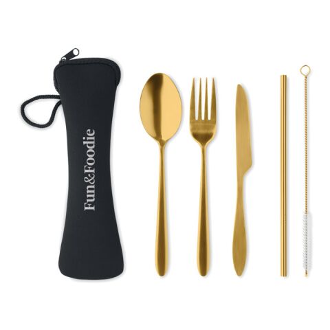 Besteck-Set Edelstahl in Neopren-Beutel