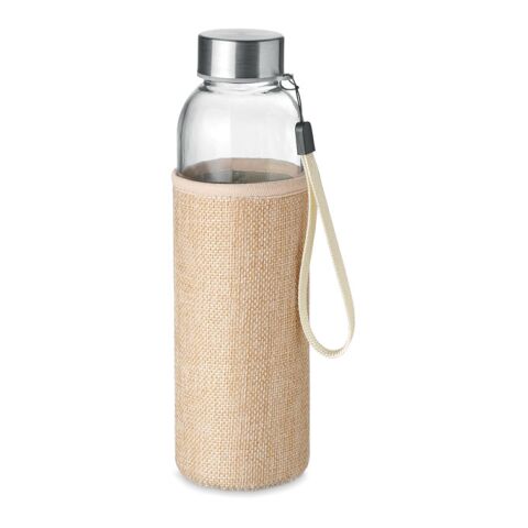 Trinkflasche Glas 500 ml mit Jute-Schutzhülle