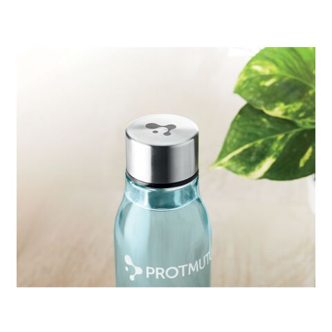 Trinkflasche Glas 500 ml mit Aluminium Verschluss transparent-blau | ohne Werbeanbringung | Nicht verfügbar | Nicht verfügbar | Nicht verfügbar