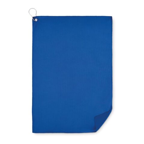 RPET-Golfhandtuch mit Haken blau | ohne Werbeanbringung | Nicht verfügbar | Nicht verfügbar | Nicht verfügbar