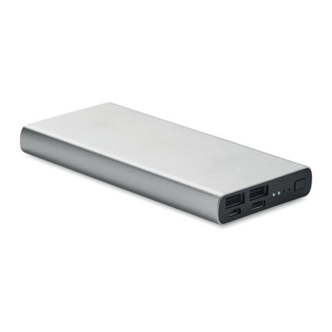 Werbeartikel Powerbank 10000 mAh            MO6770 – transparent grau – mit Logo bedruckt