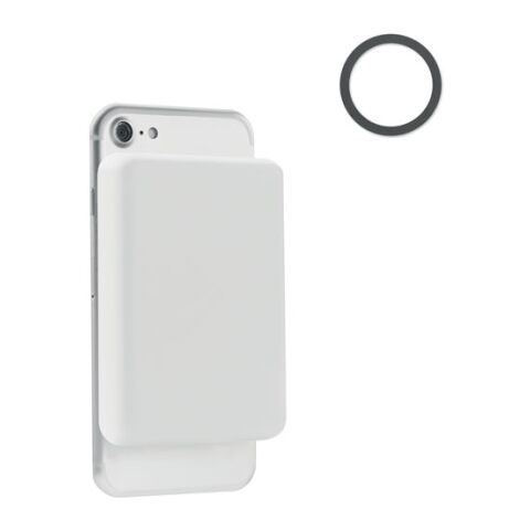 Werbeartikel Powerbank mit Ladestation 15W – weiß – mit Logo bedruckt
