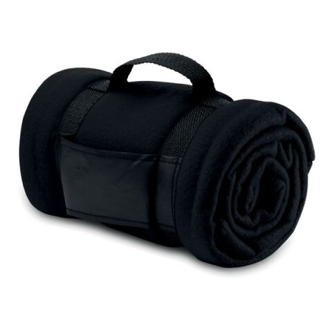 Fleece-Decke mit Trageriemen aus Nylon schwarz | ohne Werbeanbringung | Nicht verfügbar | Nicht verfügbar | Nicht verfügbar