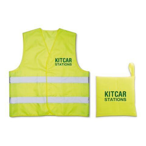 Werbeartikel Sicherheitsweste – gelb – mit Logo bedruckt