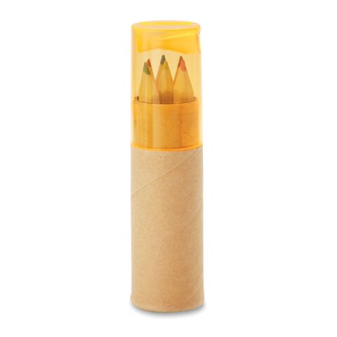 6-teiliges Buntstifte-Set mit Anspitzer transparent-orange | ohne Werbeanbringung | Nicht verfügbar | Nicht verfügbar | Nicht verfügbar