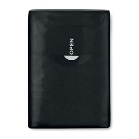 Werbeartikel Papiertaschentücher – schwarz – mit Logo bedruckt