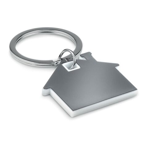 Schlüsselring Haus aus Edelstahl und Kunststoff weiß | ohne Werbeanbringung | Nicht verfügbar | Nicht verfügbar