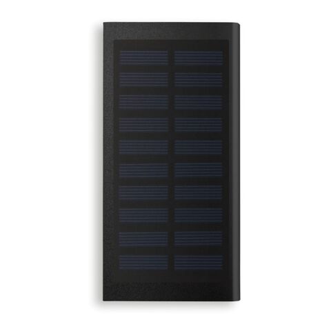 Solar Powerbank 8000 mAh aus Aluminium schwarz | ohne Werbeanbringung | Nicht verfügbar | Nicht verfügbar