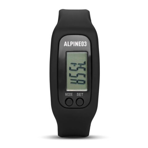 Werbeartikel Pedometer Armband – schwarz – mit Logo bedruckt