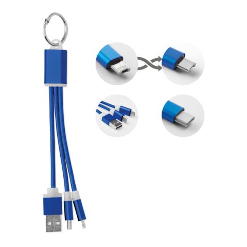 Schlüsselring mit Kabel-Set königsblau | ohne Werbeanbringung | Nicht verfügbar | Nicht verfügbar | Nicht verfügbar